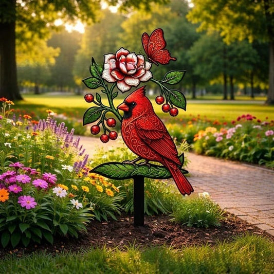 🐦Tuinpaal met kardinaalmotief💥