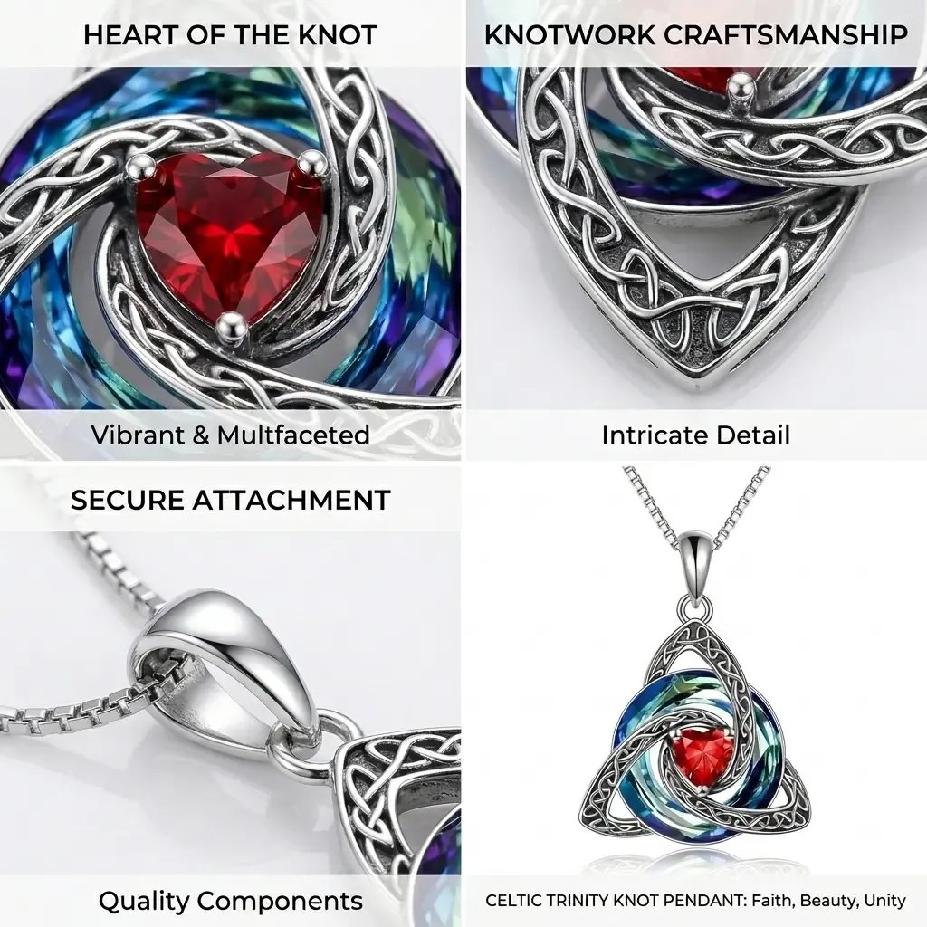 ✨Ketting met Keltische Drievuldigheidsknoop en geboortesteen – Een betekenisvol symbool van liefde en verbondenheid ❤️