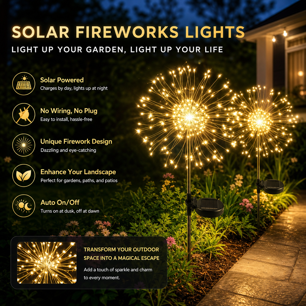 Buitenverlichting op zonne-energie voor vuurwerk