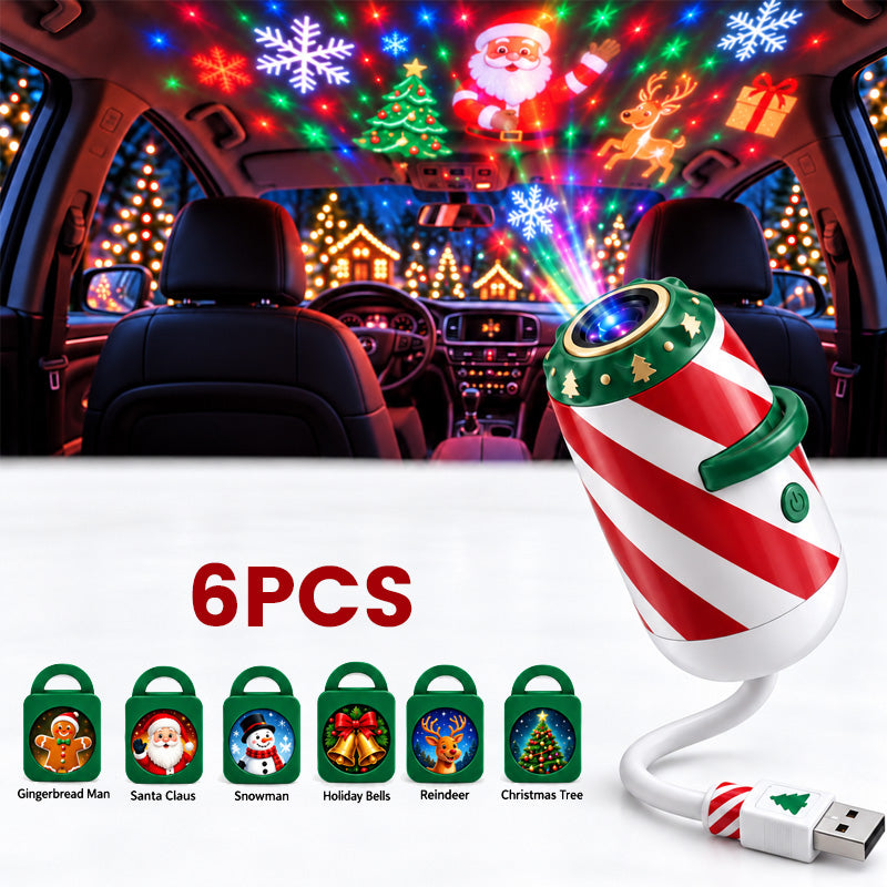 Merry Ride kerstauto met projectorverlichting