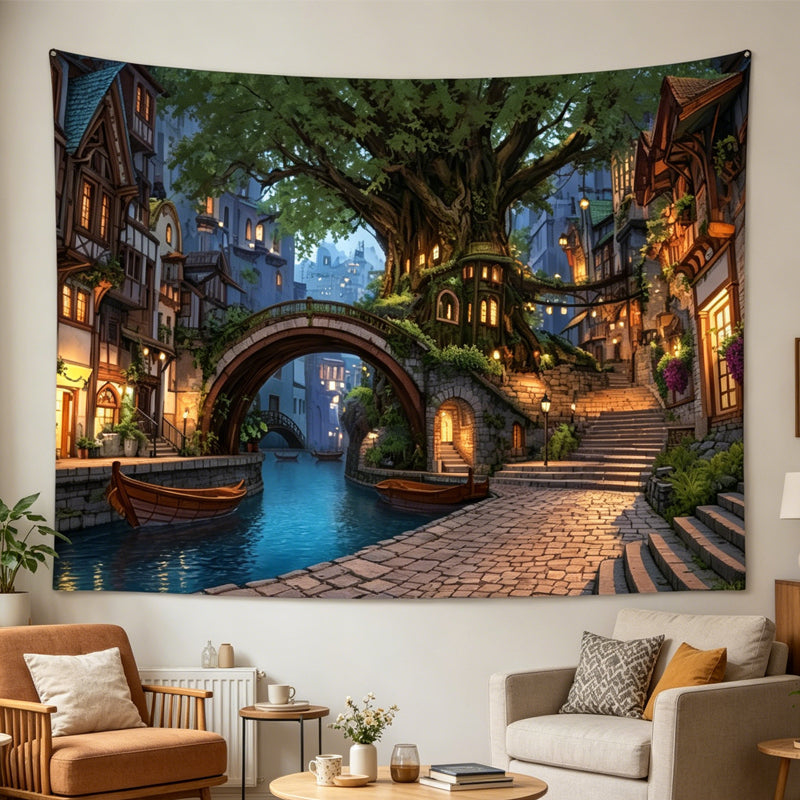 Magische bosachtergrondbanner met bloemen en vlinders — Decoratie voor een verjaardagsfeest in de buitenlucht