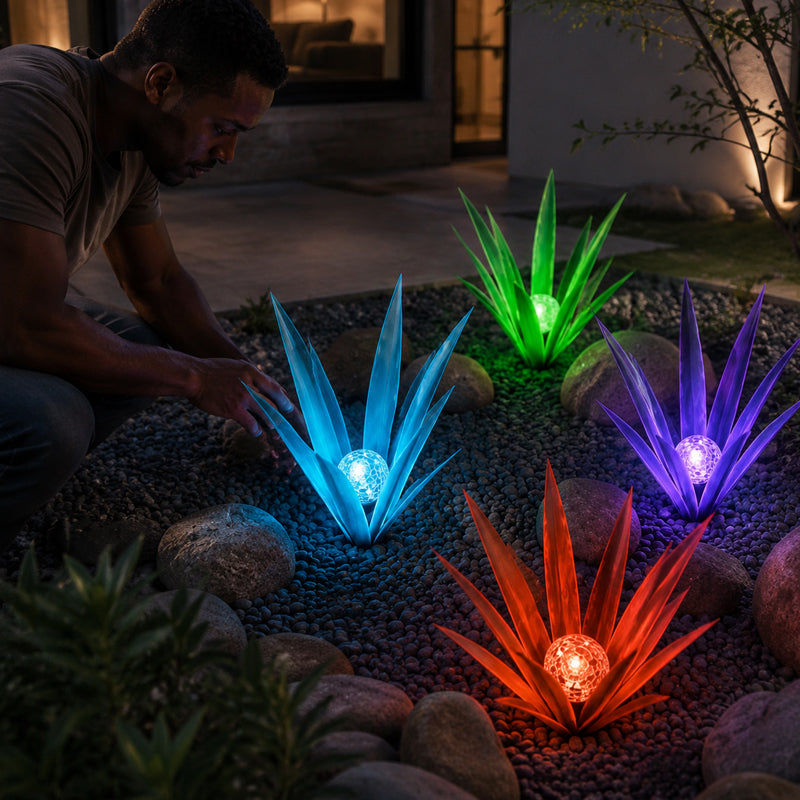 🌵 Metalen Agave Solarlamp