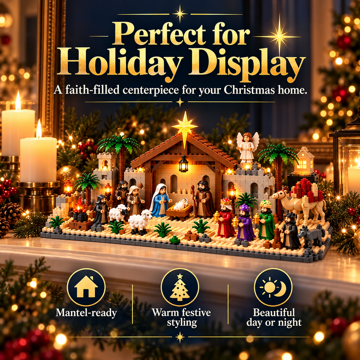 Kerststal adventskalender – 24-daagse bouwbare kerststalset