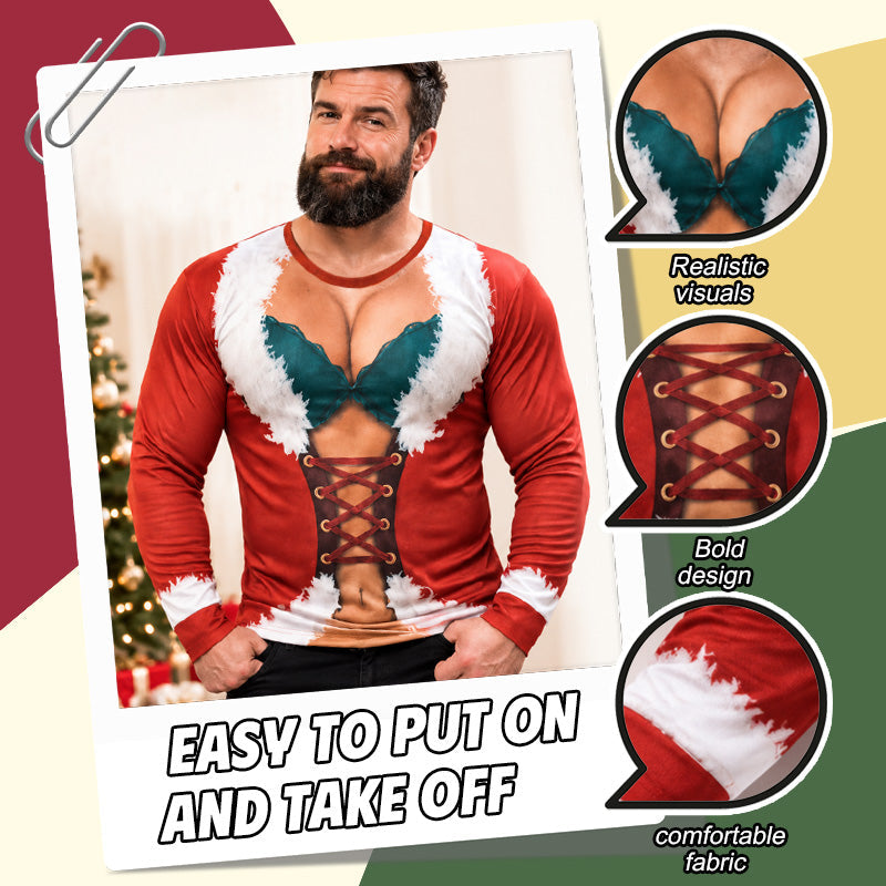 Grappige kersttop met lange mouwen