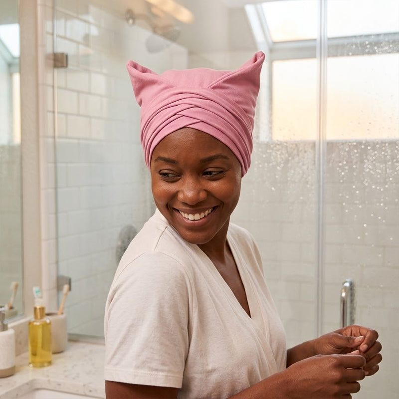 Professionele anti-frizz handdoek voor het föhnen van je haar☁️ — Het geheim voor perfecte, gedefinieerde krullen
