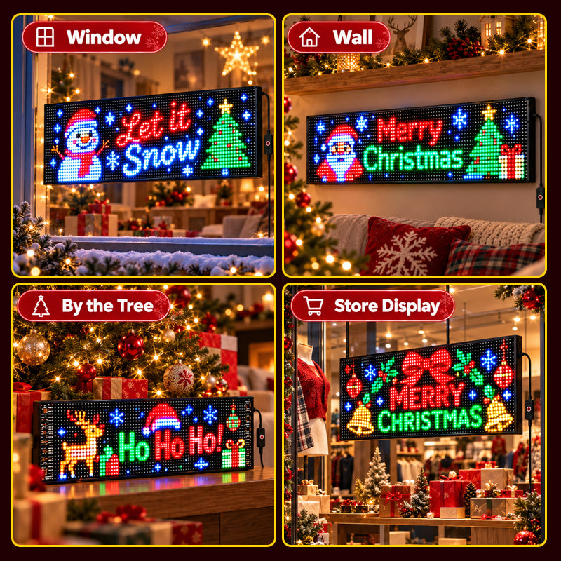 Slimme app-gestuurde kerst-ledpixeldisplay