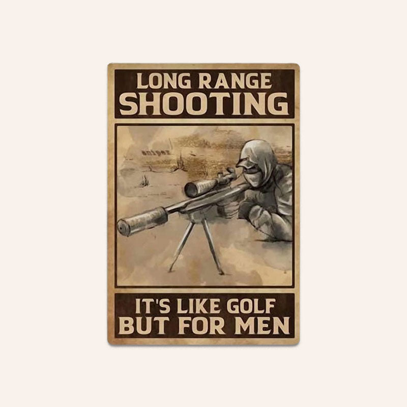 🎯 Muurbord met tekst over schieten op lange afstand: Perfecte decoratie voor de mancave en een ideaal cadeau voor jagers
