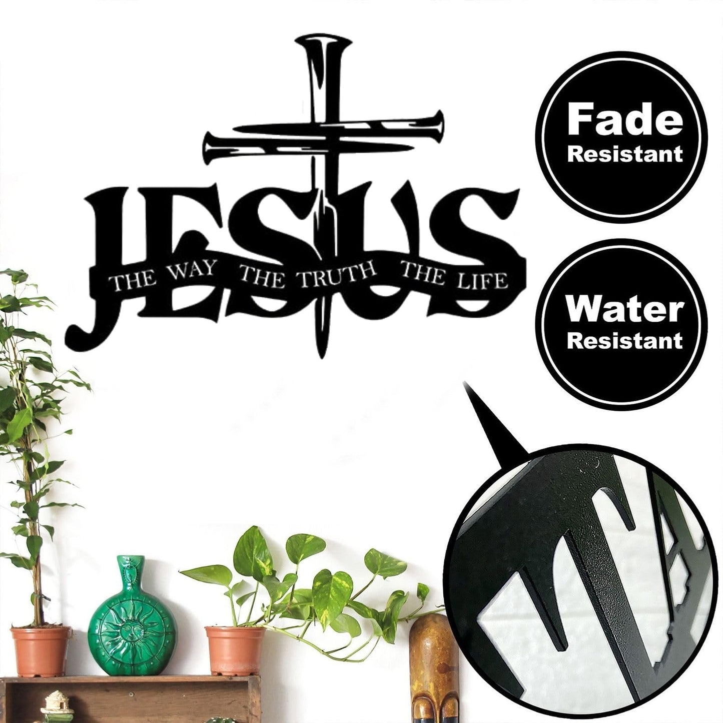 (🎁 Laatste dag 49% korting) 🔥 Muurdecoratie met Jezus en kruis - ⌛ Beperkte handgemaakte serie