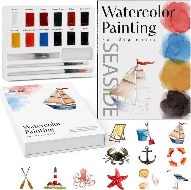 ✍️Beginners aquarelverfset🎨Aquarel dierenwerkboek