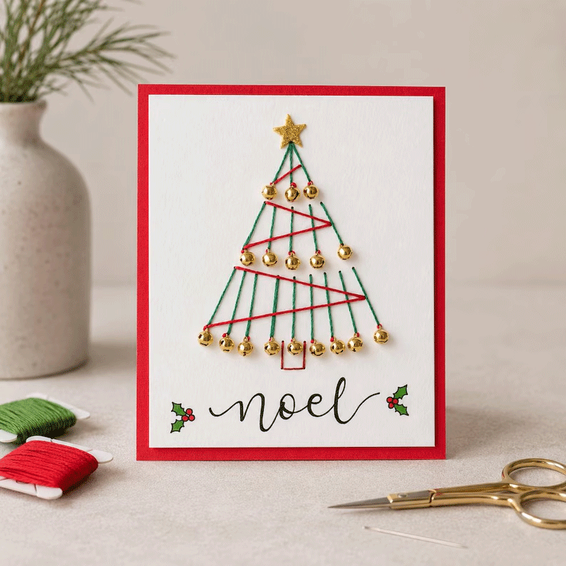 🎄🧵 Kerstkaart met touwkunst (DIY-kit)