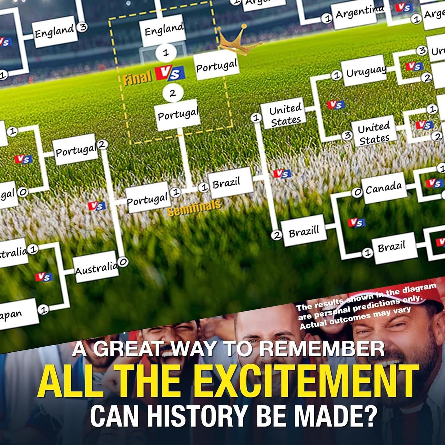 Poster met het speelschema van het WK 2026 en een overzicht van de 48 teams in de finaleronde