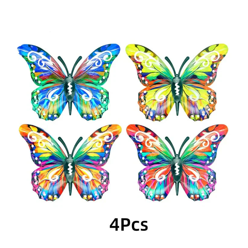 🦋Een complete set! 4 stuks metalen wanddecoratie met vlinders🤩