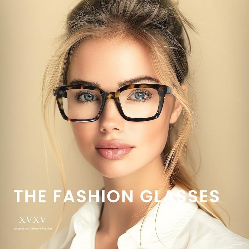 👓 Set van 3 leesbrillen met schildpadmotief – Extra grote vierkante leesbrillen die blauw licht blokkeren