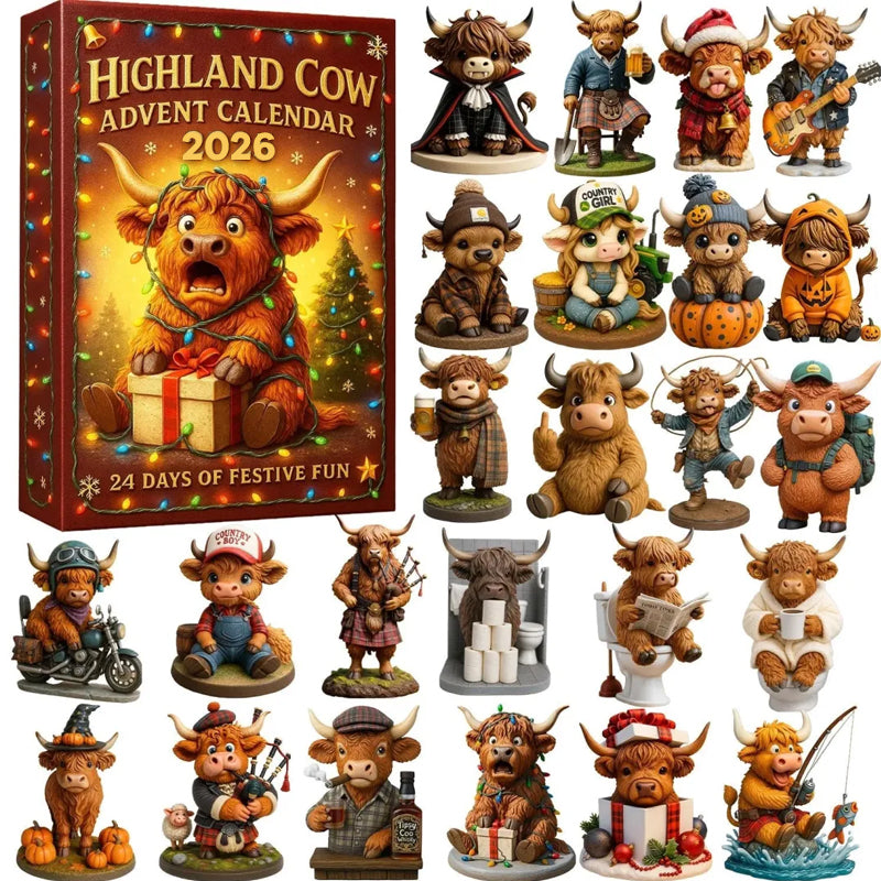 🐮 2026 Cartoon Highland Cow Adventskalender