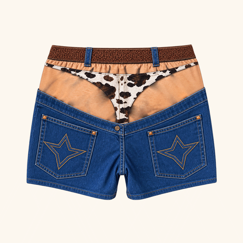 🏖️ 🤠 Nieuwigheid strandshorts in western denimlook