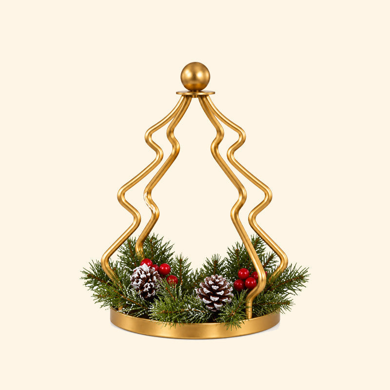 Vintage gouden kerstboom kaarsenhouder – Gezellige kerstdecoratie