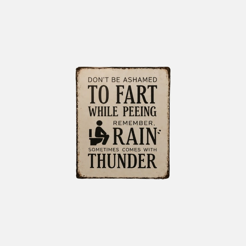 Grappig badkamerbordje – Vintage badkamerhumor wanddecoratie