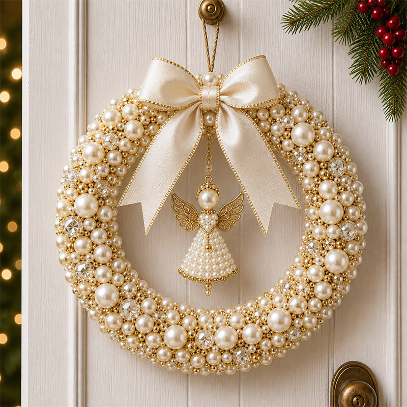 🎄✨ DIY Kerstkrans met Parels - Handgemaakte Deurdecoratie met Kralen 💎🎀