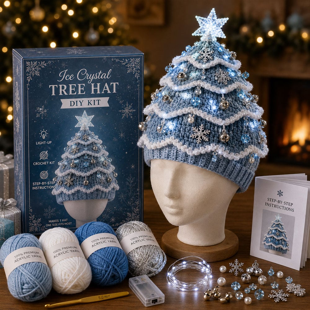 🎄 Beginnersvriendelijke DIY-set voor een kerstboommuts met verlichting