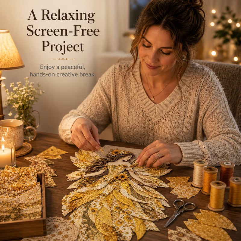 🧚‍♀️🌸 Premium DIY-pakket 'Feeënpatchwork' | Hoogwaardige gelaagde stof met bloemenvleugels – DIY handgemaakte fantasievolle wanddecoratie ✨
