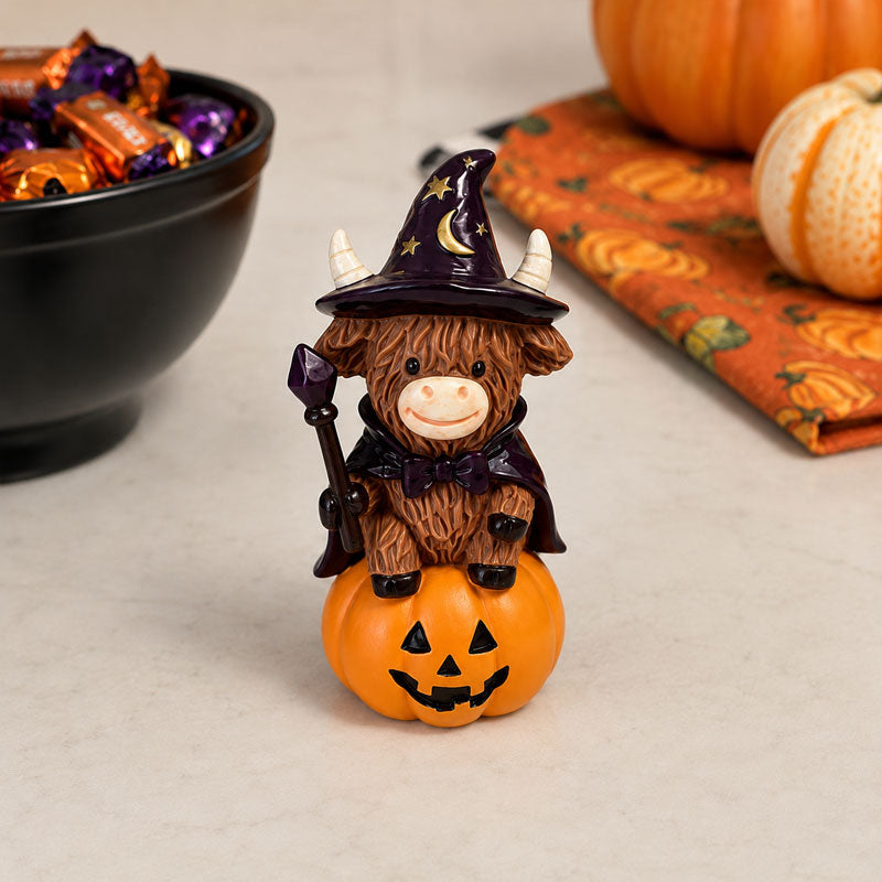 Halloween Schotse Hooglandkoe Heks Ornament