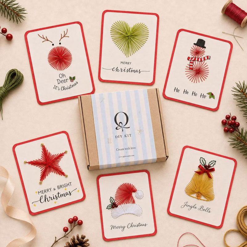 🎄🧵 Kerstkaart met touwkunst (DIY-kit)