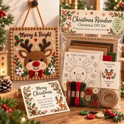 🎄✨ Kerst DIY Stoffen Weefpakket voor Vriendschap - 🧵 Maak samen iets bijzonders! 💕