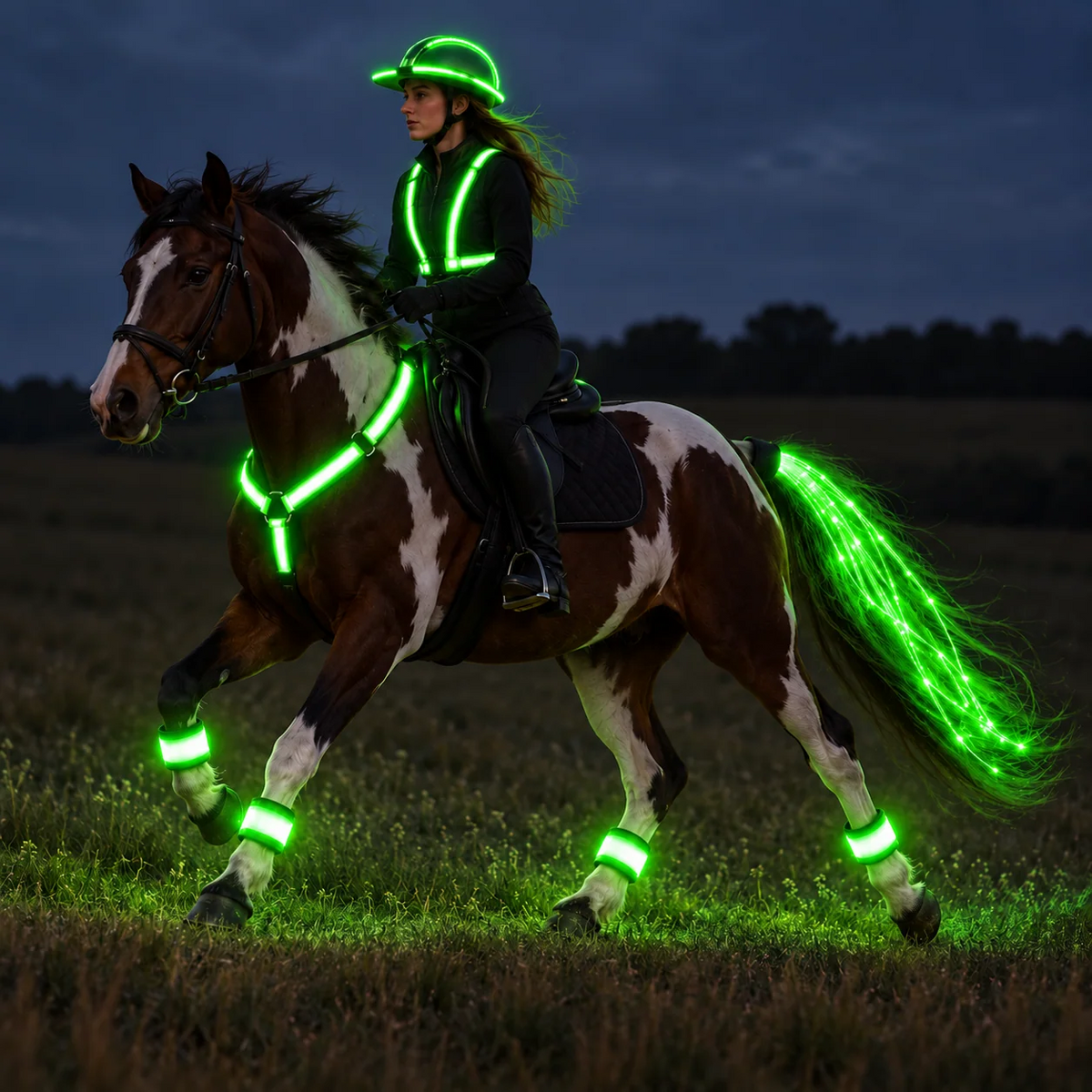 Paardrijset met verlichting