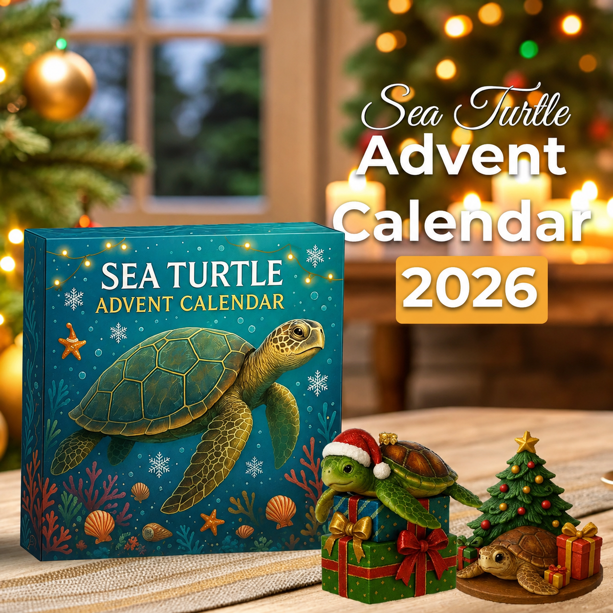 🐢Zeeschildpad Adventskalender 2026 – Kerstcadeau met schildpadmotief 🎄