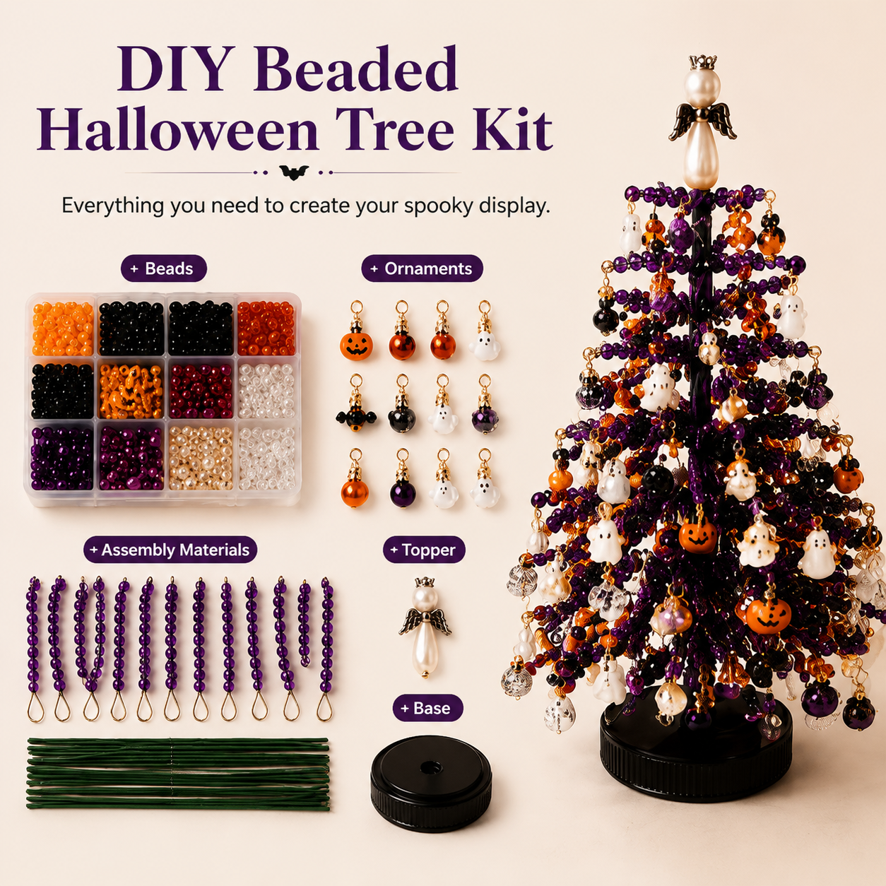 🎃DIY Beaded Halloween Tree Kit🎁
