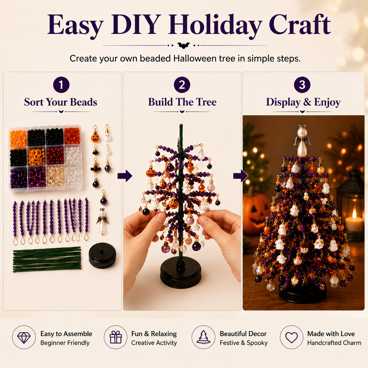 🎃DIY Beaded Halloween Tree Kit🎁