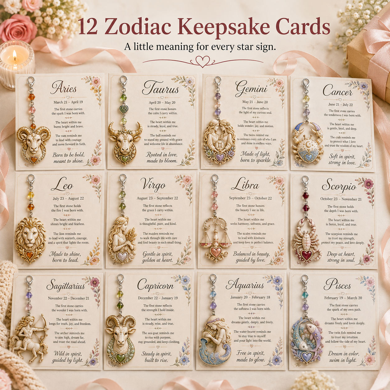 🌙Sterrenbeeld-cadeauhanger voor haar | 12 sterrenbeelden