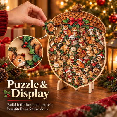 🎄 Houten kerstpuzzel met standaard | Ontwerpen om te bouwen en neer te zetten 🧩
