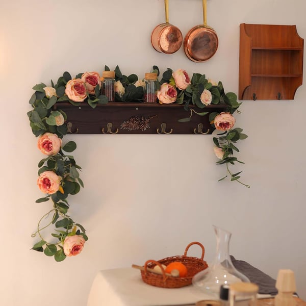 🌹Artificial Flowers Garland Spring Eucalyptus Garland Vintage Fake Flower Peony Rose Vine Greenery 🦋