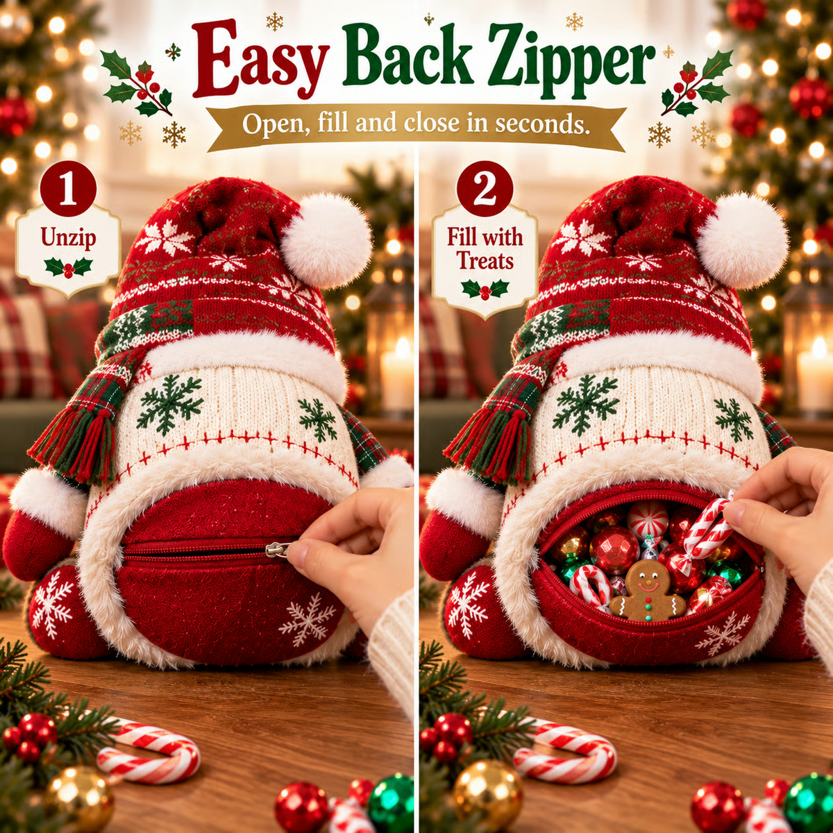 🎅 🎄 Christmas Character Refillable Treat Holder