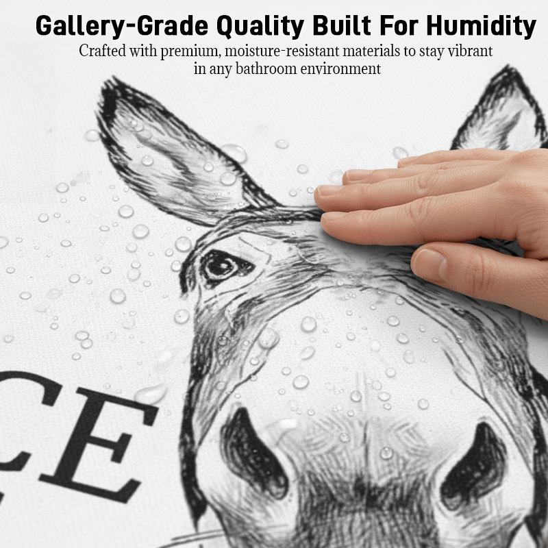 Het ondeugende "Lekker Kontje" ezels schilderij voor in de badkamer. Verborgen humor voor een pure