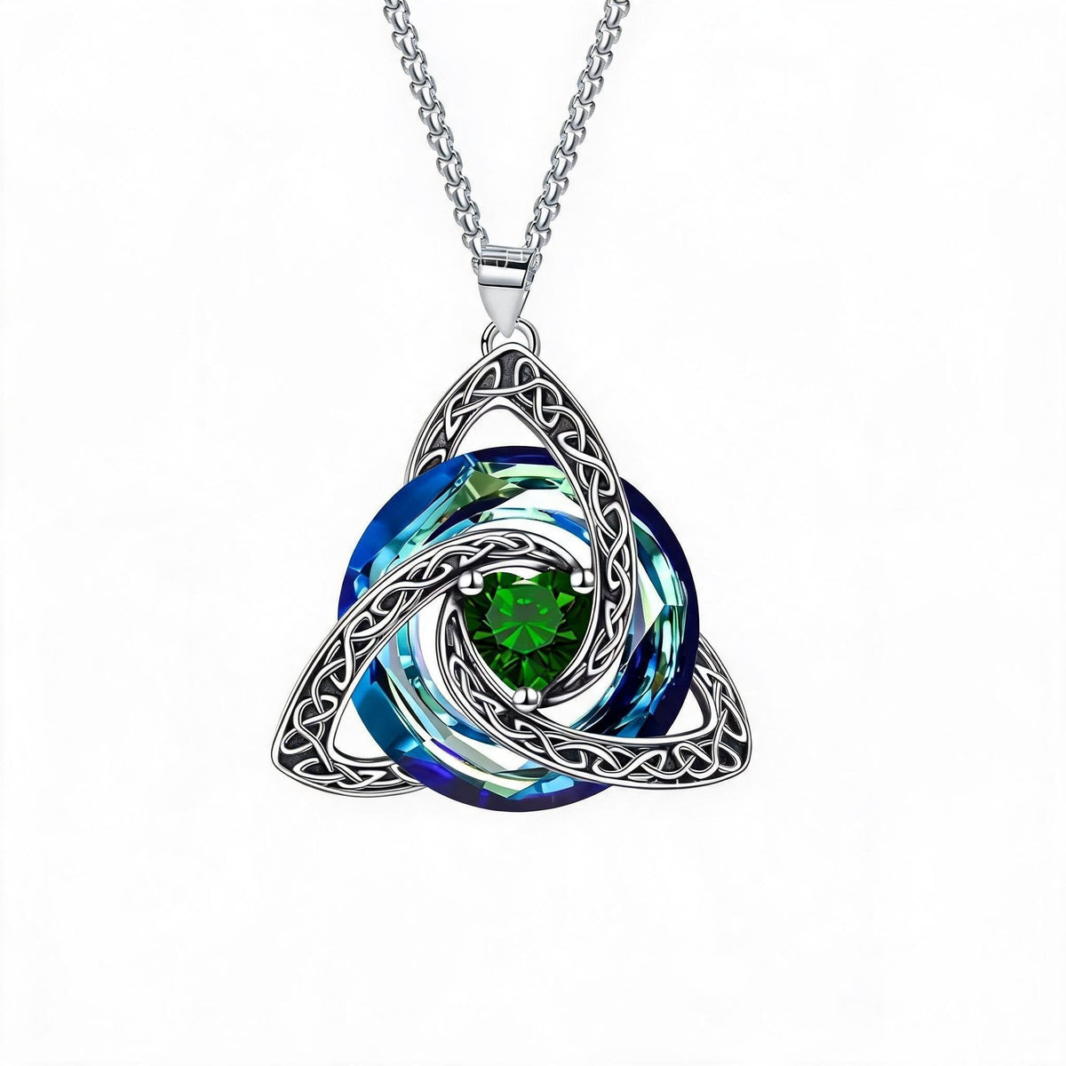 ✨Ketting met Keltische Drievuldigheidsknoop en geboortesteen – Een betekenisvol symbool van liefde en verbondenheid ❤️