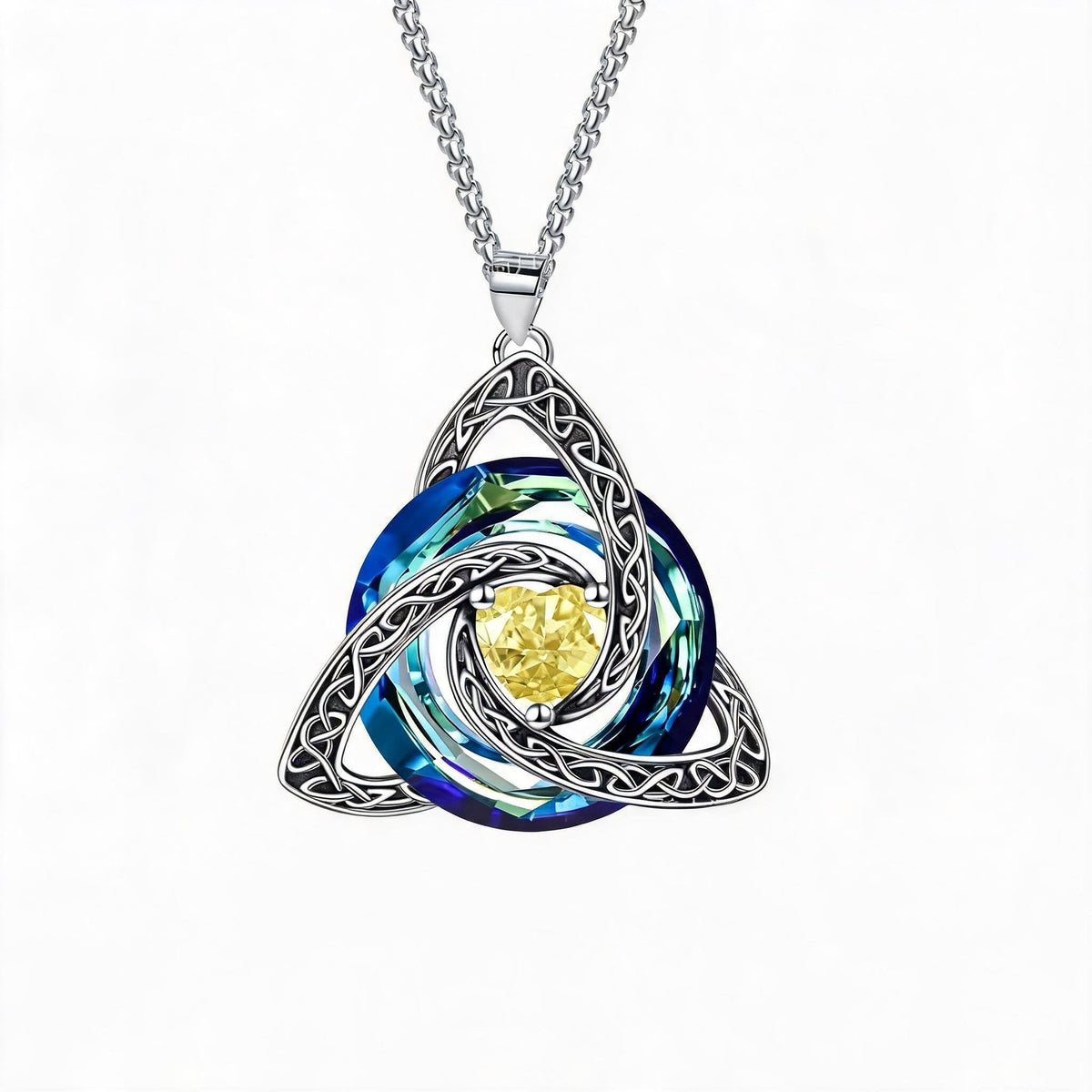 ✨Ketting met Keltische Drievuldigheidsknoop en geboortesteen – Een betekenisvol symbool van liefde en verbondenheid ❤️
