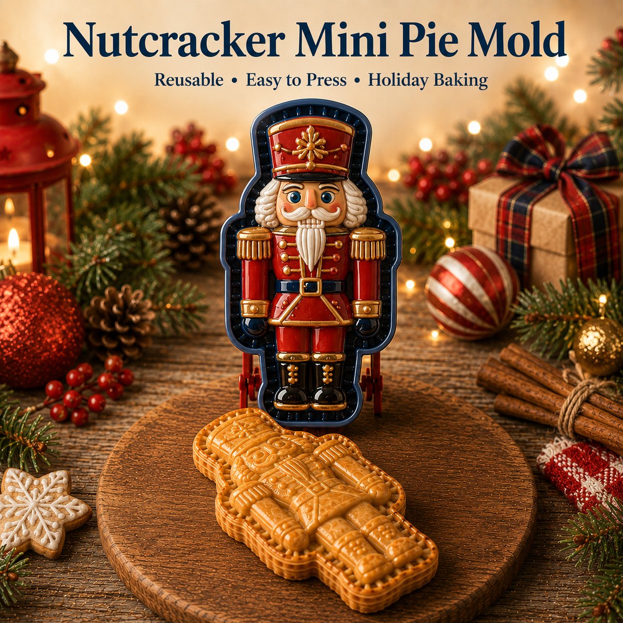 🎄 Mini-taartjesmaker met kerstfiguurtjes – Handvormige taartvorm en -pers voor de feestdagen