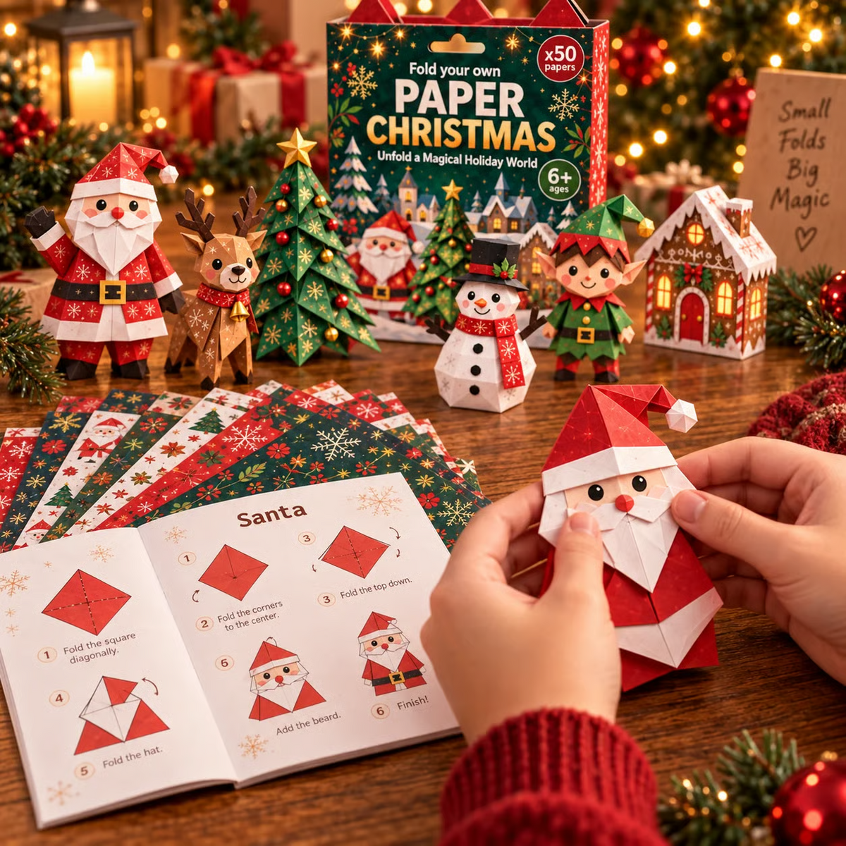 🎄DIY Kerstknutselpakket van papier – 250 vellen, 5 feestelijke thema's🌟