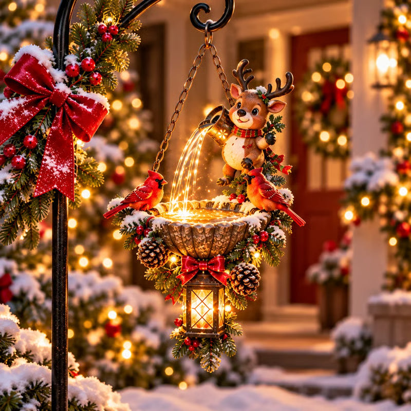 🎄 De magische lichtshow van de Kerstman – Kerstlantaarn voor in de tuin met kardinaalmotief