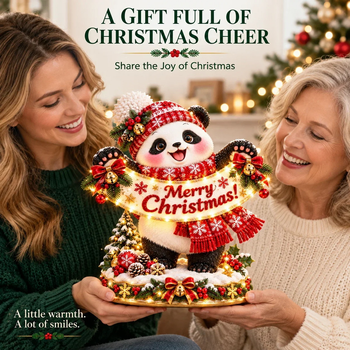 🐼Panda Christmas Greeting Figurine