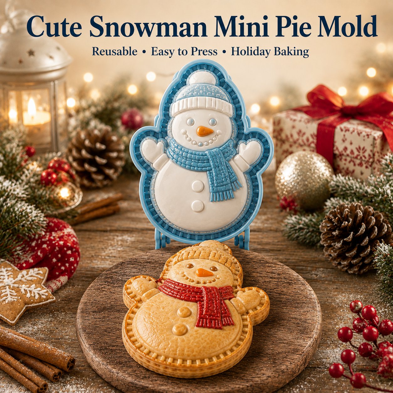 🎄 Mini-taartjesmaker met kerstfiguurtjes – Handvormige taartvorm en -pers voor de feestdagen