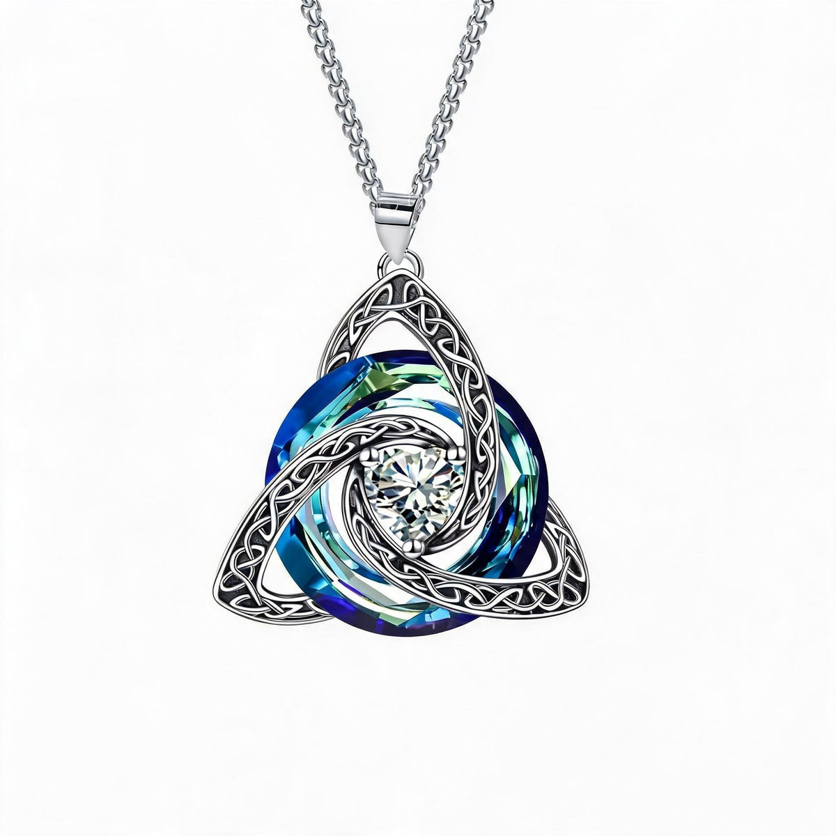✨Ketting met Keltische Drievuldigheidsknoop en geboortesteen – Een betekenisvol symbool van liefde en verbondenheid ❤️
