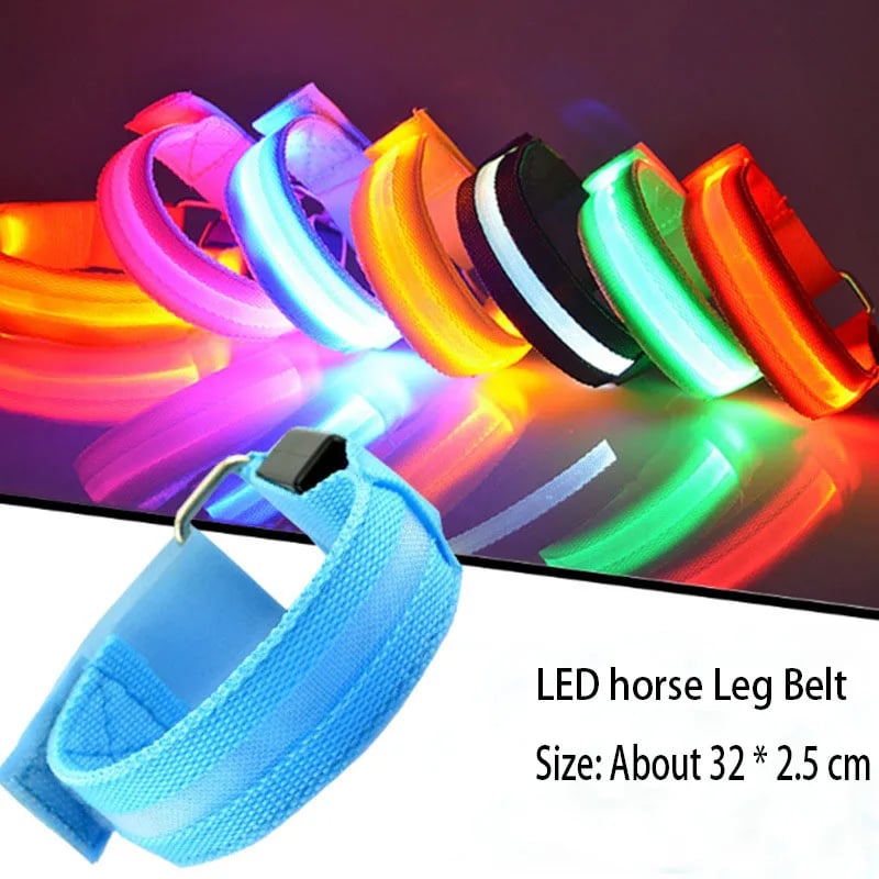🐎 LED-beenriemen voor paarden – 4 stuks | Veiligheidslampjes voor paardrijden in het donker met een oplaadbare look ✨