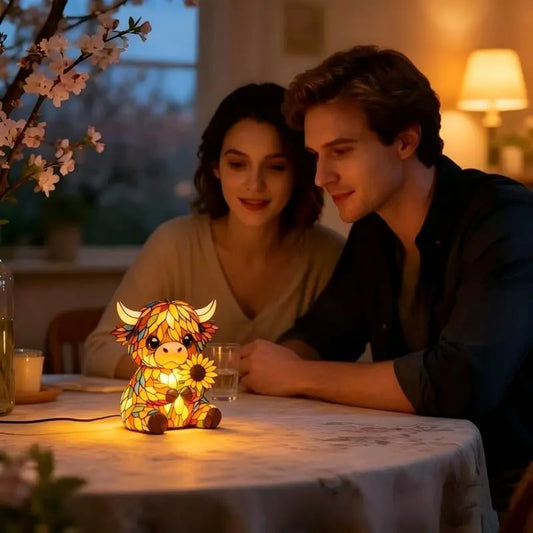 ✨ Creatief LED-nachtlampje in de vorm van een Schotse hooglandkoe