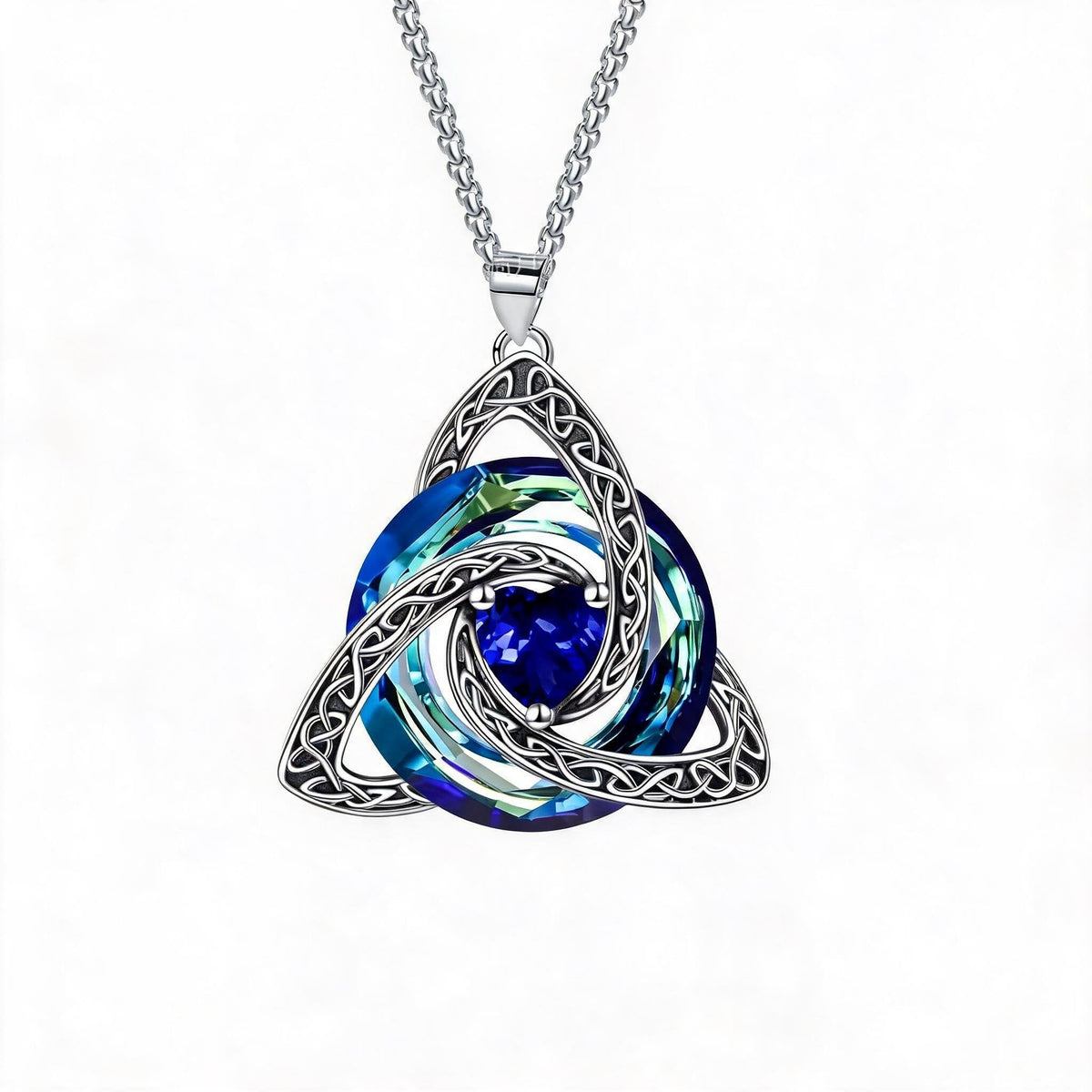 ✨Ketting met Keltische Drievuldigheidsknoop en geboortesteen – Een betekenisvol symbool van liefde en verbondenheid ❤️