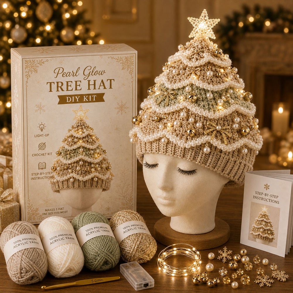 🎄 Beginnersvriendelijke DIY-set voor een kerstboommuts met verlichting