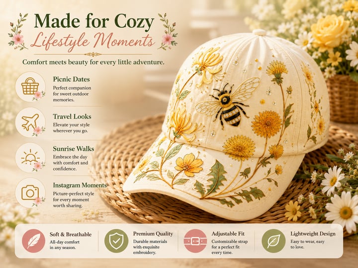 🔥 Laatste dag – 50% korting 🌸🌿 Garden Morning Cap