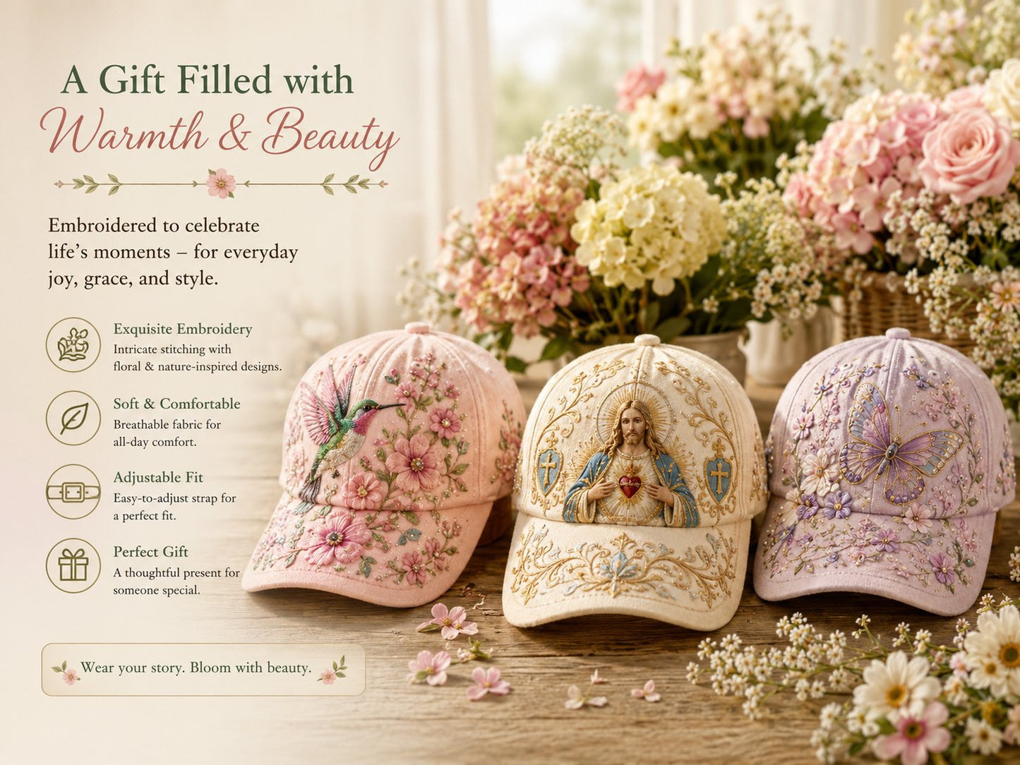 🔥 Laatste dag – 50% korting 🌸🌿 Garden Morning Cap